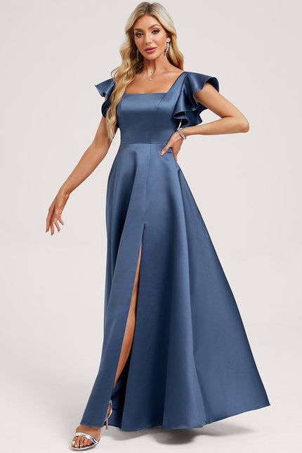 Robe Cérémonie Satin Vert Deau - gallery 2