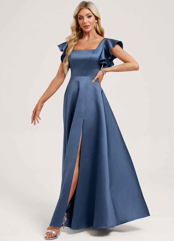 Robe Cérémonie Satin Vert Deau - gallery 2