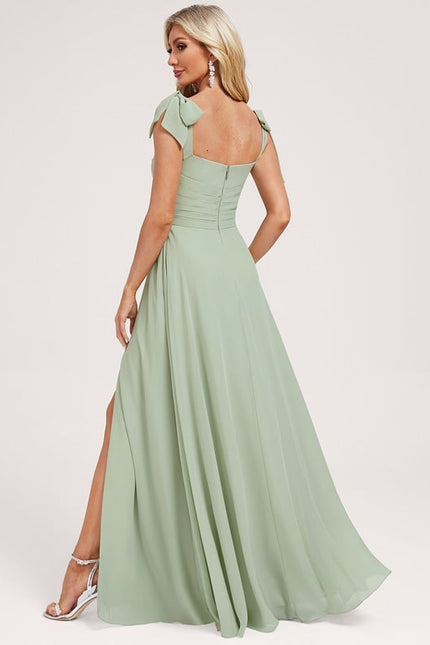 Robe Cérémonie Fluide Vert Amande - gallery 2
