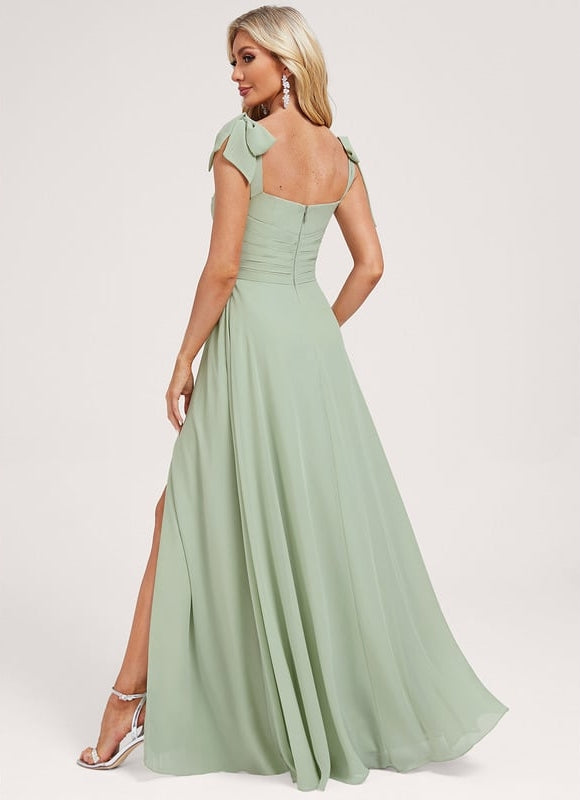 Robe Cérémonie Fluide Vert Amande - gallery 2