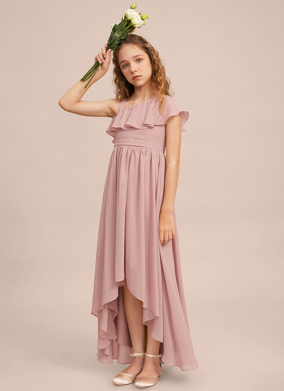 Robe Cérémonie Asymétrique Rose Doux - gallery 2