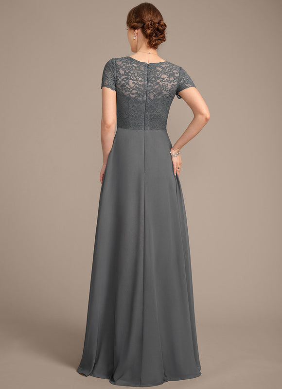 Robe Cérémonie Longue Grise Dentelle - gallery 6