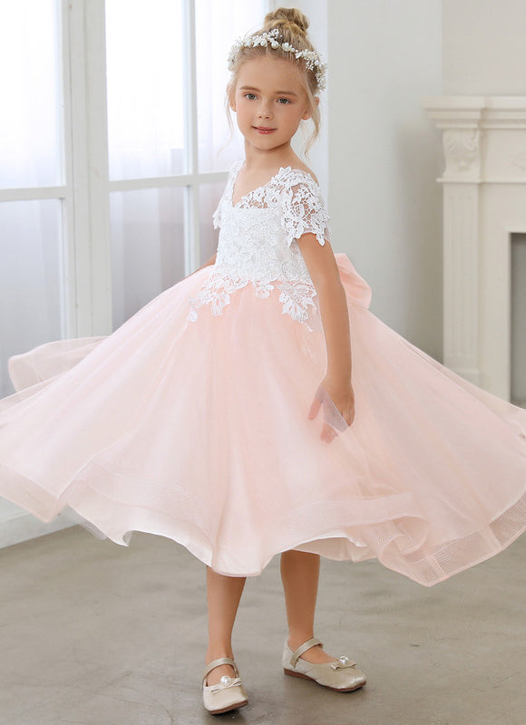 Robe Cérémonie Tulle Rose Pâle - gallery 4