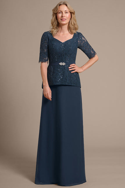 Robe Cérémonie Mère Mariée Bleu Nuit - gallery 2