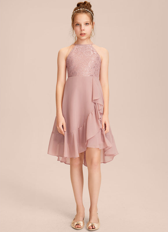 Robe Cérémonie Volants Rose Pâle - gallery 2