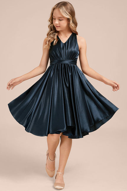 Robe Cérémonie Satin Bleu Ciel - gallery 2