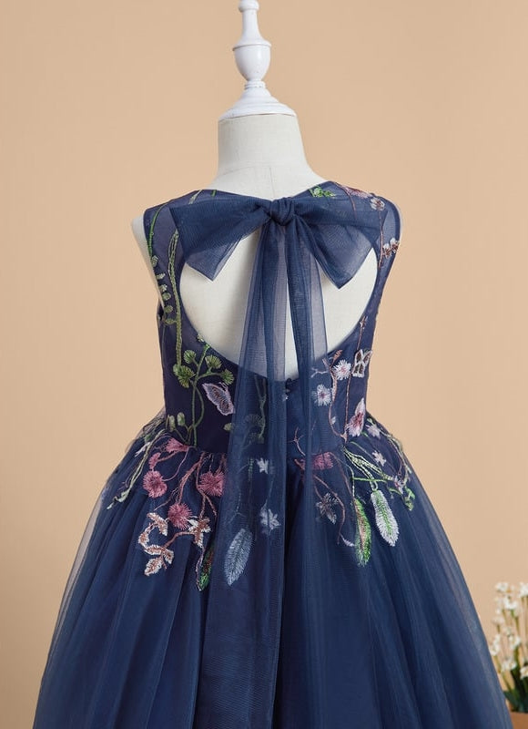 Robe Cérémonie Tulle Navy Floral - gallery 7