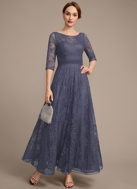 Robe Cérémonie Bleu Dentelle Élégante - gallery 5