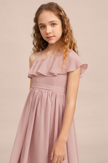 Robe Cérémonie Asymétrique Rose Doux - gallery 3