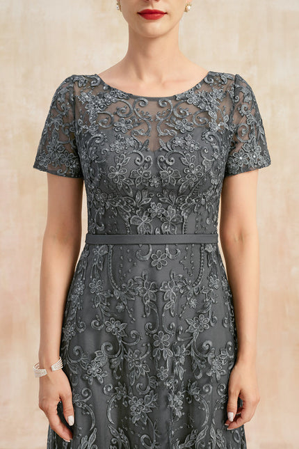 Robe Cérémonie Longue Violette Brodée - gallery 6