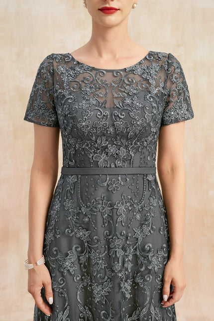 Robe Cérémonie Longue Violette Brodée - gallery 6