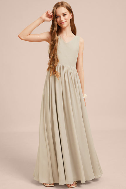 Robe Cérémonie Demoiselle Dhonneur Beige - gallery 4