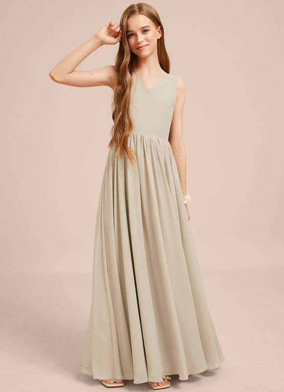 Robe Cérémonie Demoiselle Dhonneur Beige - gallery 4