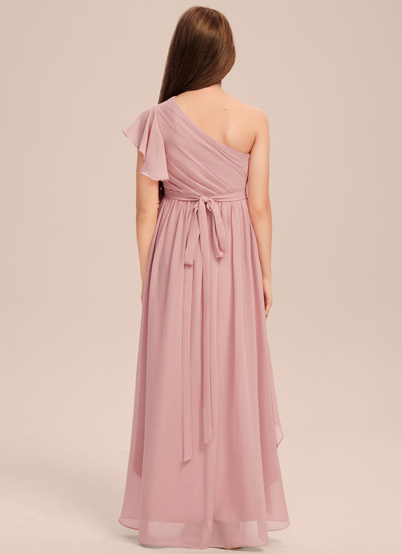 Robe Cérémonie Asymétrique Rose Pâle - gallery 4