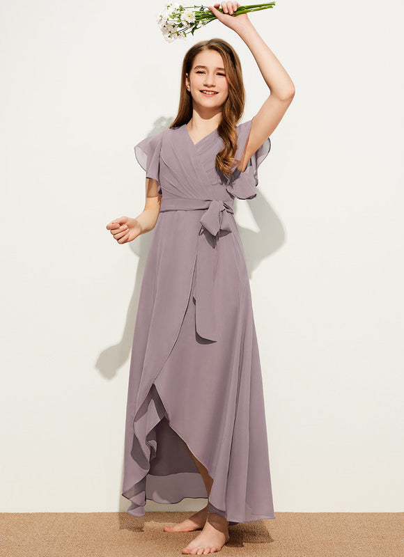 Robe Cérémonie Asymétrique Mousseline - gallery 1