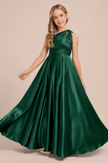 Robe Cérémonie Satin Bordeaux Élégante - gallery 4