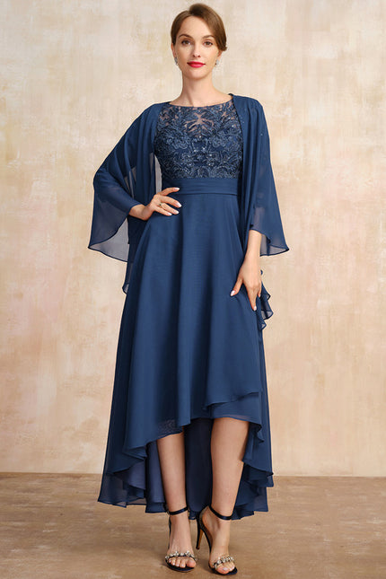 Robe Cérémonie En Dentelle Marine - gallery 4
