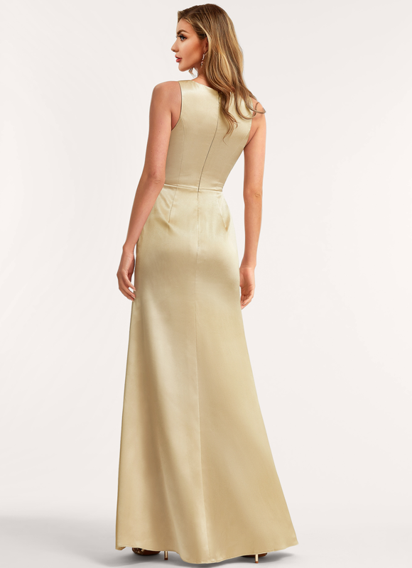 Robe Cérémonie Satin Doré - gallery 3