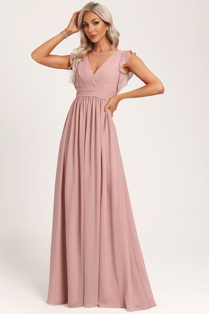 Robe Cérémonie Longue Volants Rose - gallery 4