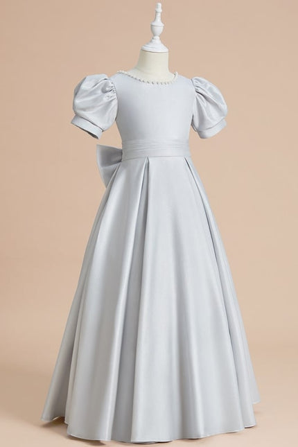 Robe Cérémonie Satinée Grise - gallery 3