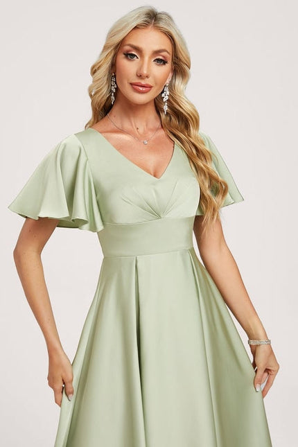 Robe Cérémonie Veste Asymétrique Satinée - gallery 4