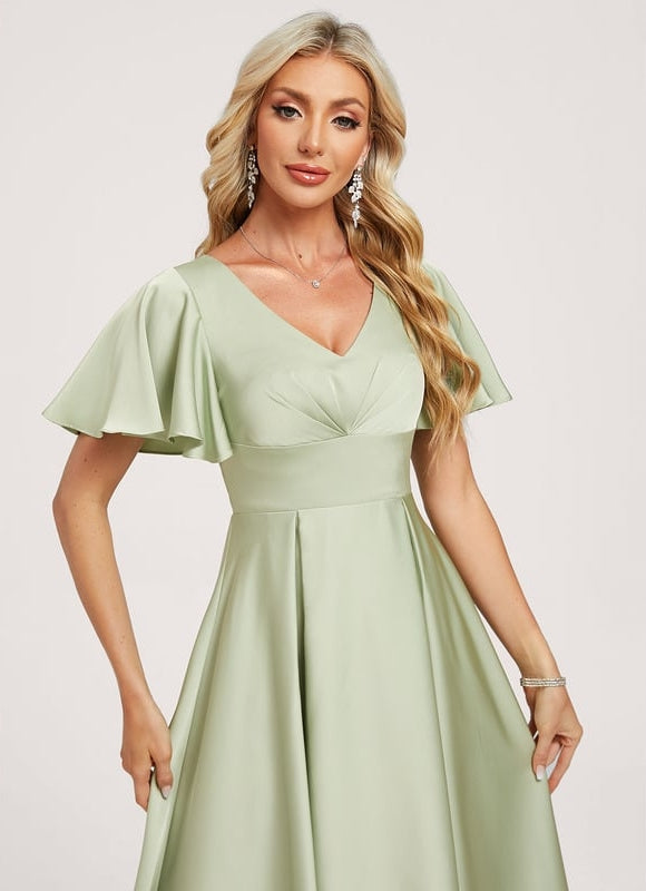 Robe Cérémonie Veste Asymétrique Satinée - gallery 4