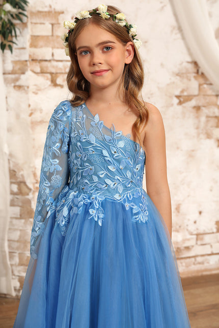 Robe Ceremonie Fille Bleu - gallery 2