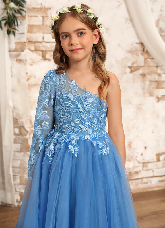 Robe Ceremonie Fille Bleu - gallery 2