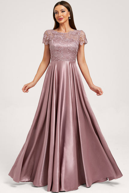 Robe Cérémonie Longue Rose Satinée - gallery 3