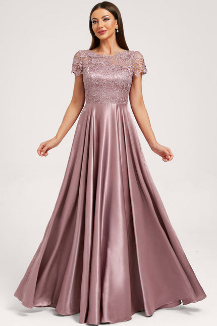 Robe Cérémonie Longue Rose Satinée - gallery 3