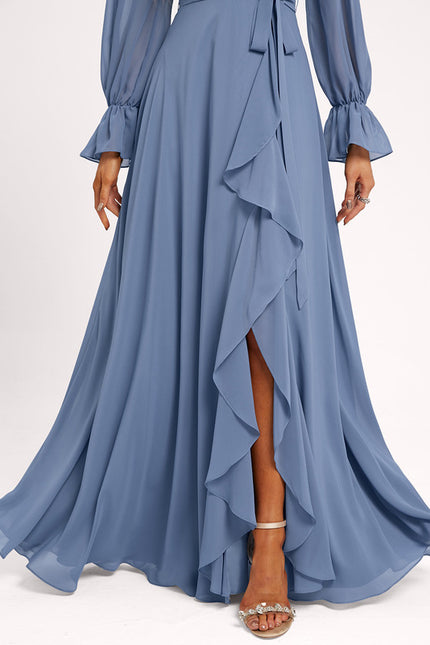 Robe Cérémonie Longue Volants Rose - gallery 2