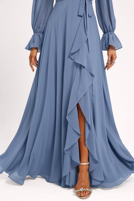 Robe Cérémonie Longue Volants Rose - gallery 2