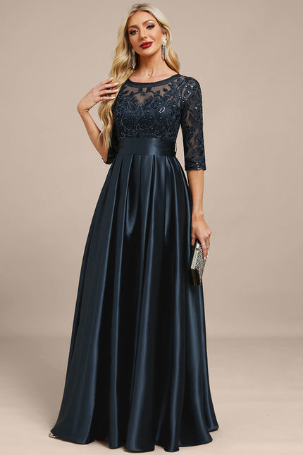 Robe Cérémonie Élégante Nuit Satinée - gallery 4