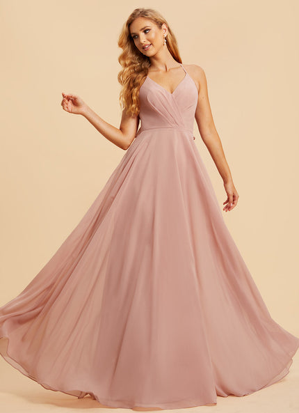 Robe Cérémonie Longue Volants Rose