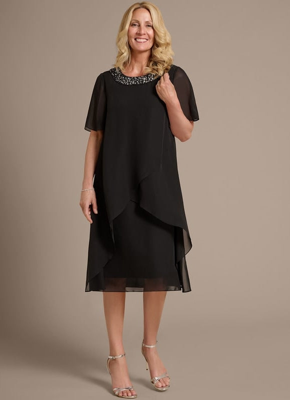 Robe Cérémonie Noire Fluide - gallery 3