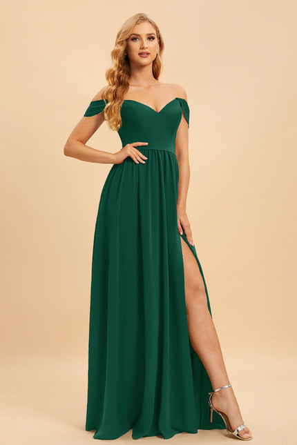 Robe Cérémonie Mousseline Vert Profond - gallery 1