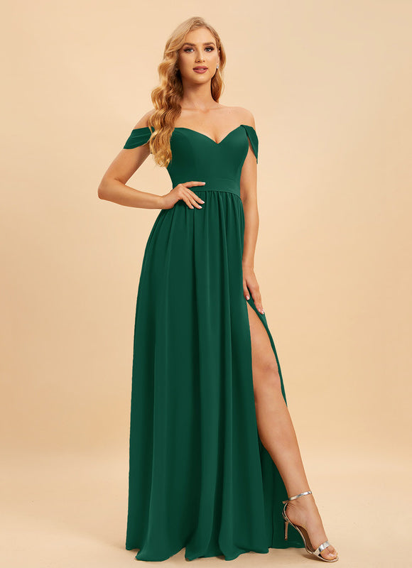 Robe Cérémonie Mousseline Vert Profond - gallery 1