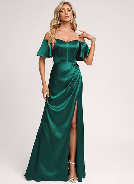 Robe Cérémonie Satin Cuivrée
