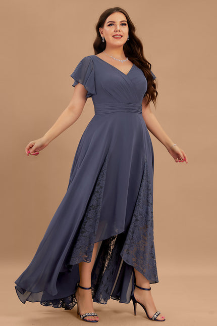 Robe Cérémonie Dentelle Asymétrique - gallery 9