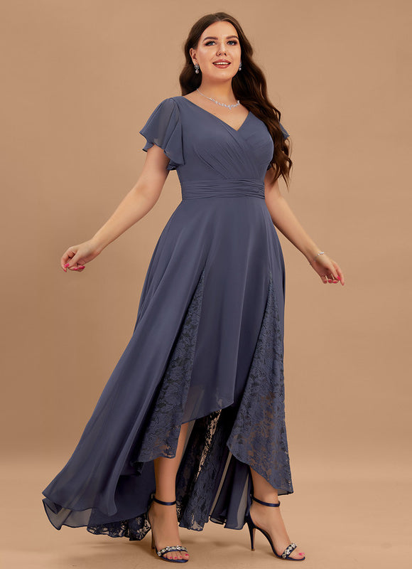 Robe Cérémonie Dentelle Asymétrique - gallery 9