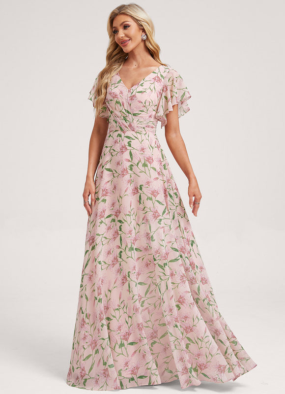 Robe Cérémonie Longue Volants Rose - gallery 3