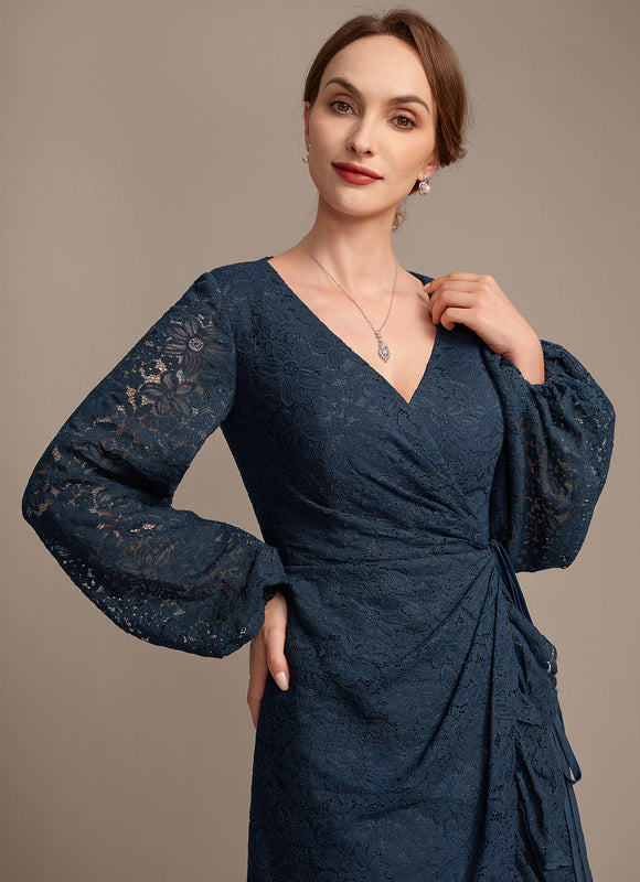 Robe Cérémonie Dentelle Marine Élégante - gallery 2