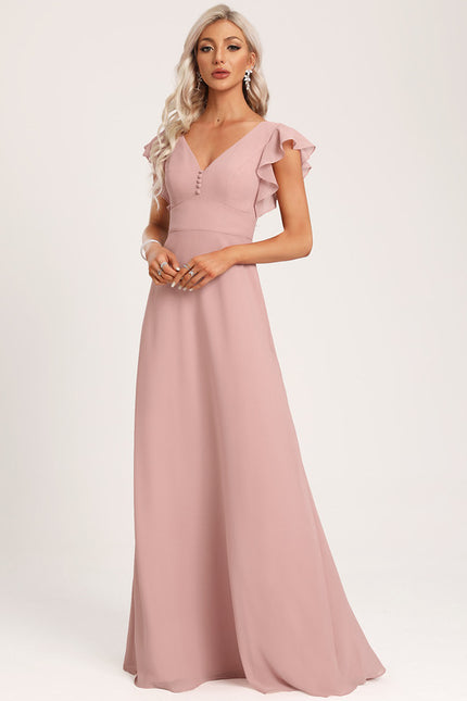 Robe Cérémonie Longue Volants Rose - gallery 5