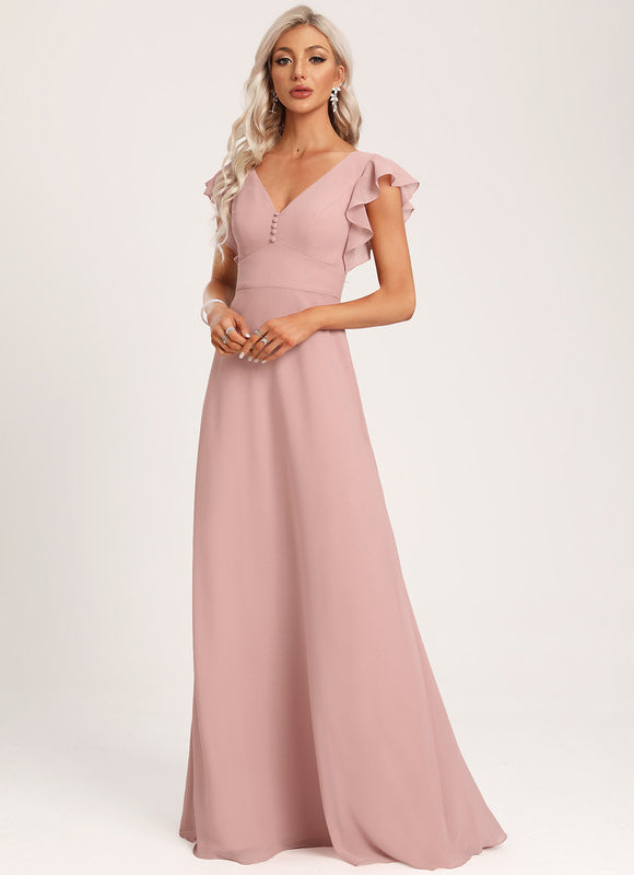 Robe Cérémonie Longue Volants Rose - gallery 5