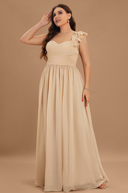Robe Cérémonie Asymétrique Beige - gallery 8