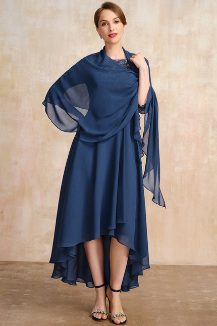 Robe Cérémonie En Dentelle Marine - gallery 3