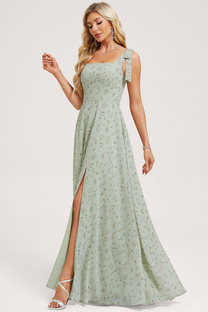 Robe Cérémonie Mousseline Verte - gallery 2