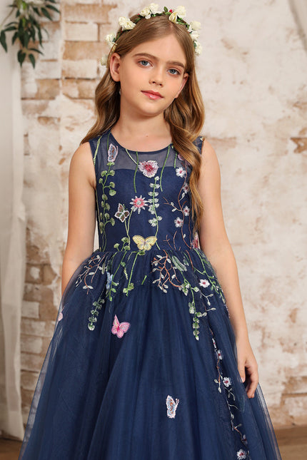 Robe Cérémonie Tulle Navy Floral - gallery 4