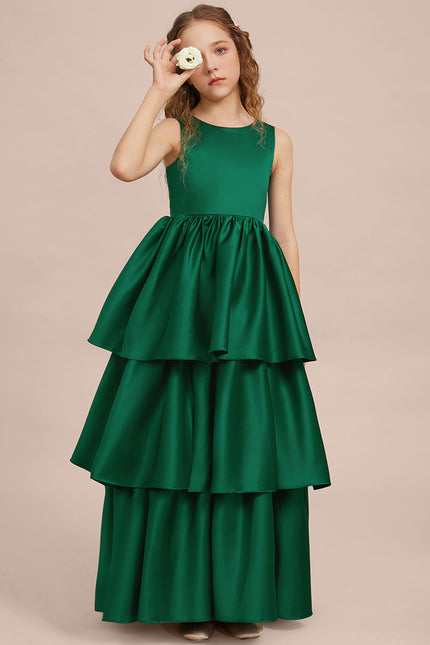 Robe Cérémonie Satin Vert Émeraude - gallery 4