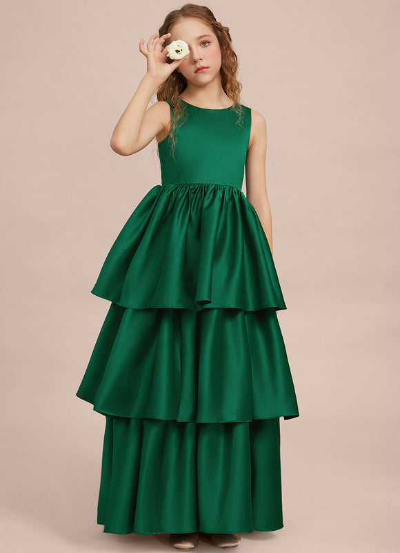 Robe Cérémonie Satin Vert Émeraude - gallery 4